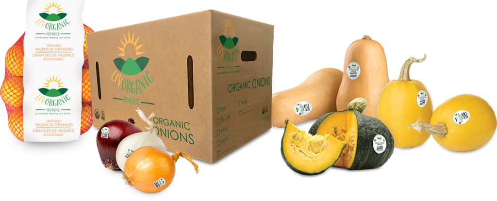 various packaging for citrus, onions, and hard squash